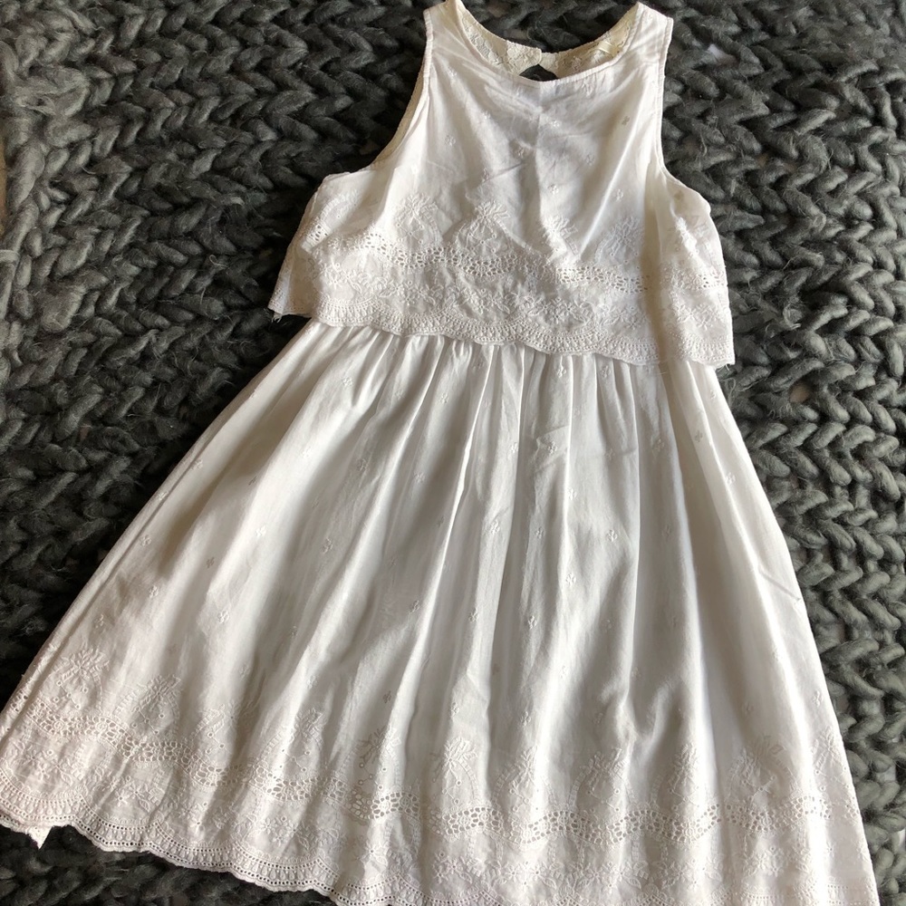 Embroidered white dress